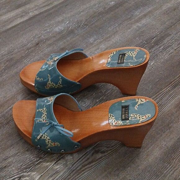 STUART WEITZMAN wooden platform wedge sandals Sz 7 EUC - Picture 5 of 11